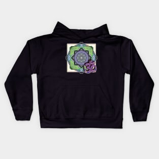 Purple Om Mandala Kids Hoodie